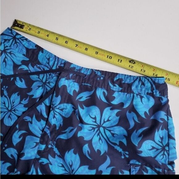 L 12 14 MESH LINED SWIM BOARD SWIMMING SUP BEACH BLUE CATALINA HAWAIIAN SHORTS - Picture 2 of 9